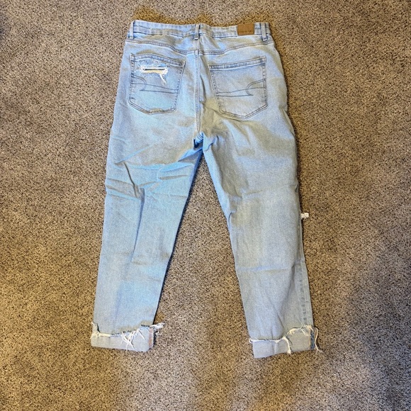 American Eagle Outfitters Light Blue Ripped Boyfriend Jeans - Picture 2 of 3